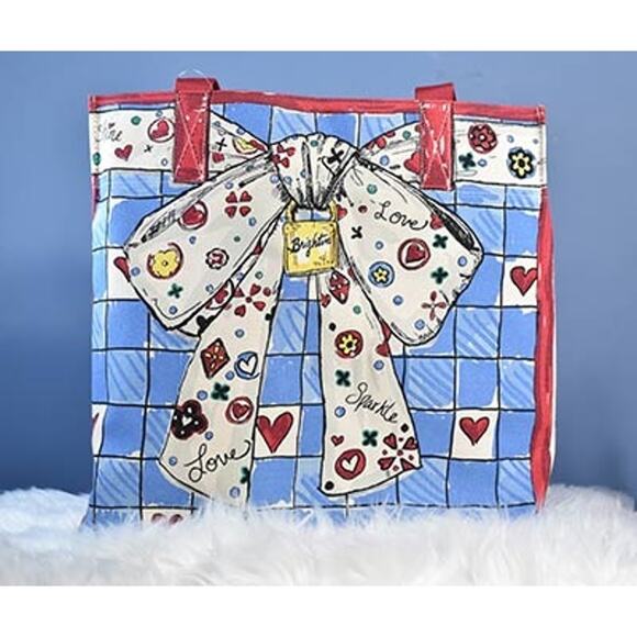 NEW Brighton Sparkle Love Canvas Tote Bag Shopping Tom Clancy Cat Dog MSRP $150 - Picture 2 of 6